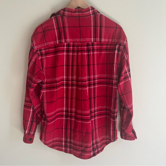 Lauren by Ralph Lauren Red Flannel 1/4 Zip Shacket Sz M - Picture 4 of 6